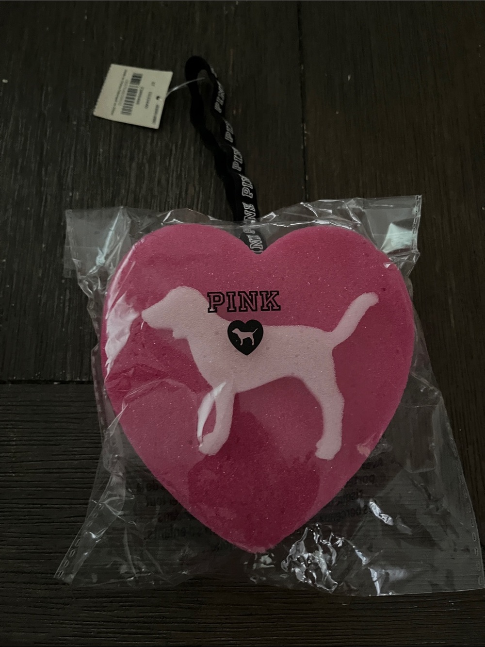 PINK Victoria's Secret Heart Bath Sponge- Bright Pink